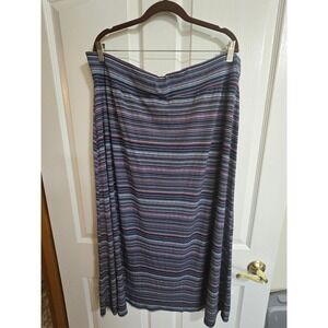 Westport Striped Maxi Skirt Woman 2X Blue Pink White Horizontal Multi /0275